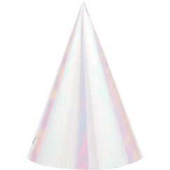 Iridescent Cone Hats - pk8 (Child Size)