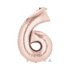 Number 6 Balloon - Rose Gold