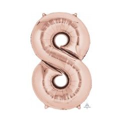 Number 8 Balloon - Rose Gold