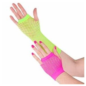 Neon Fishnet Gloves